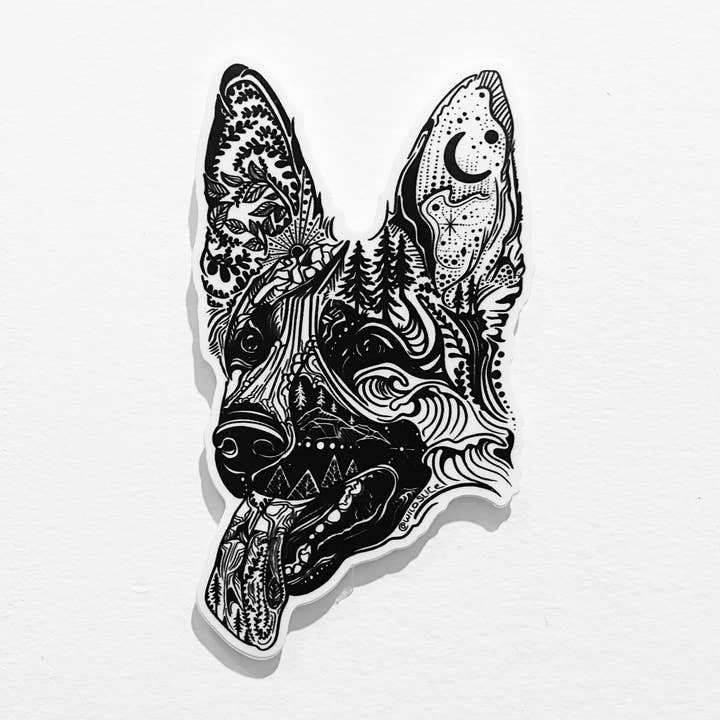 Adesivo per cani German Shepard GSD per la vendita all'ingrosso da parte di Wild Slice Designs