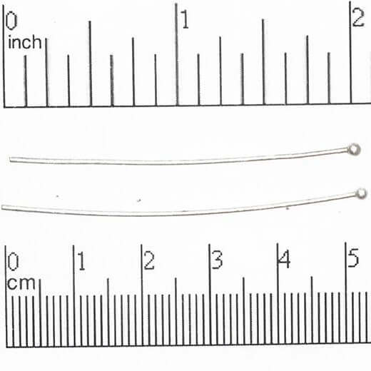 Continental Beads - Wholesale Craft Supplies - 2 Inch Head Pin with 2mm Ball made from Brass available in Multiple Finishes sold Individually - H/P2mm11