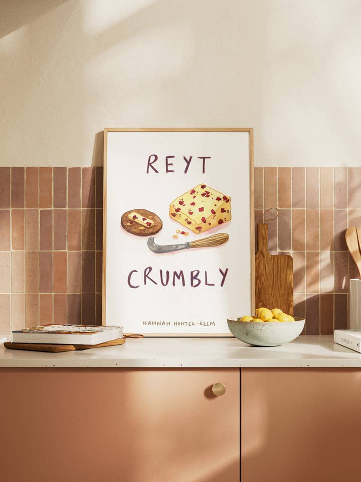 Wensleydale Cheese Art - Yorkshire Food Kitchen Print for wholesale by Hannah Hunter-Kelm