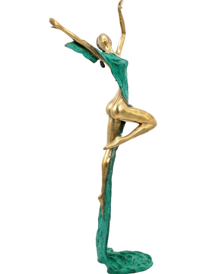 Bronze Issouf dancer 70 cm green no.1 for wholesale by Lafi Bala
