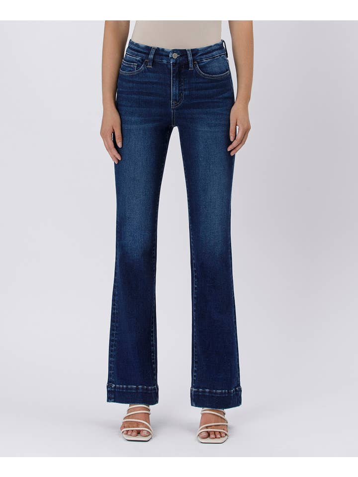 BLUE ELEMENT HIGH RISE TROUSER HEM BOOTCUT JEANS F5865 for wholesale on Faire