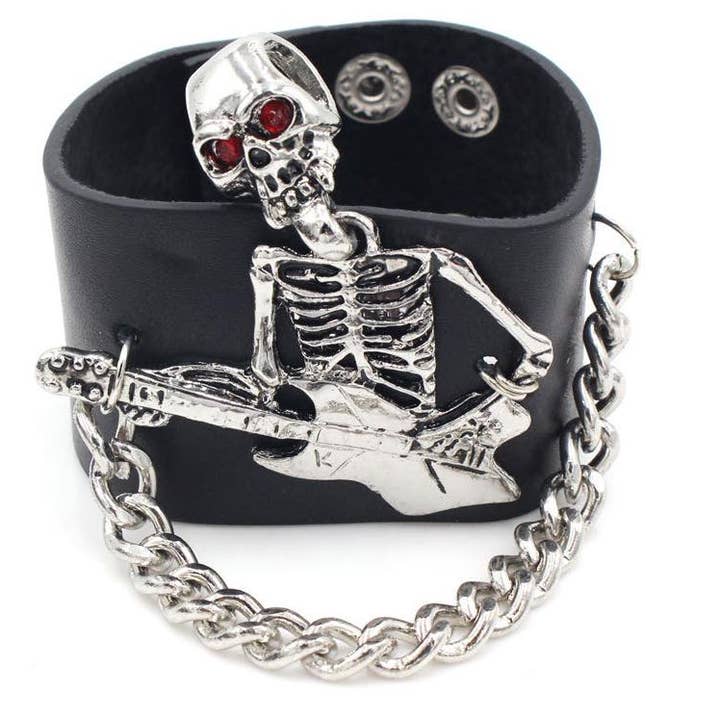 Skeleton Guitar Chain Cuff for wholesale by KBW Global Corp.