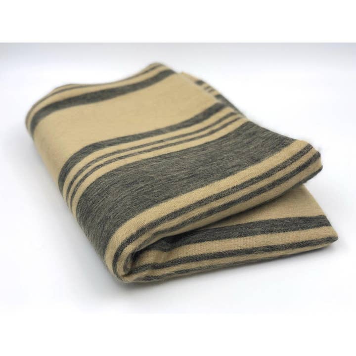 ECUALAMA - Vendita all'ingrosso Plaid - Coperta morbida e calda in lana di alpaca per divano, motivo a righe, motivo: Dijon, dimensioni: 22,9 x 15,2 cm