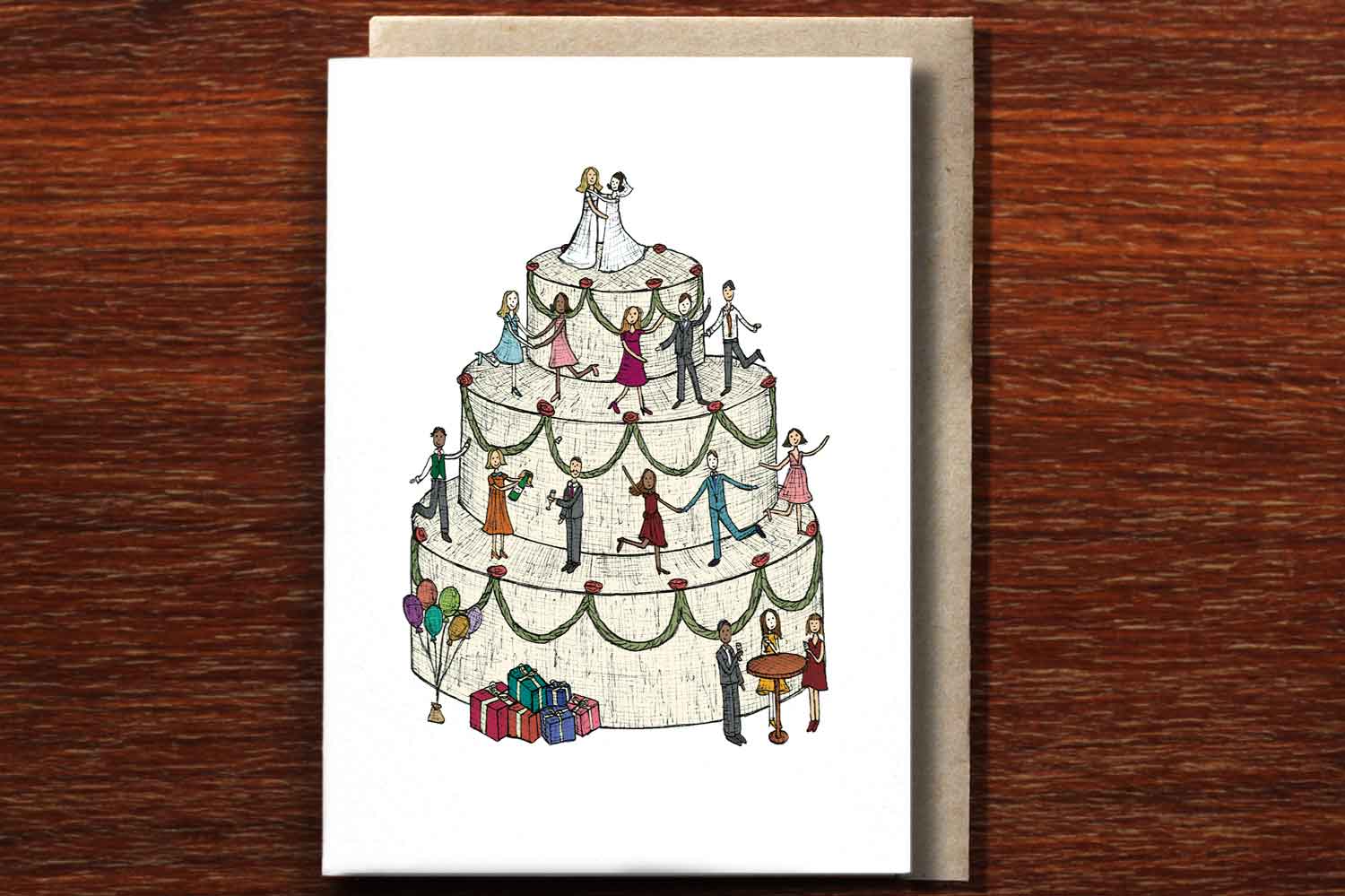 The Nonsense Maker - Wholesale Wedding Card - Wedding Cake Brides - Greeting Card