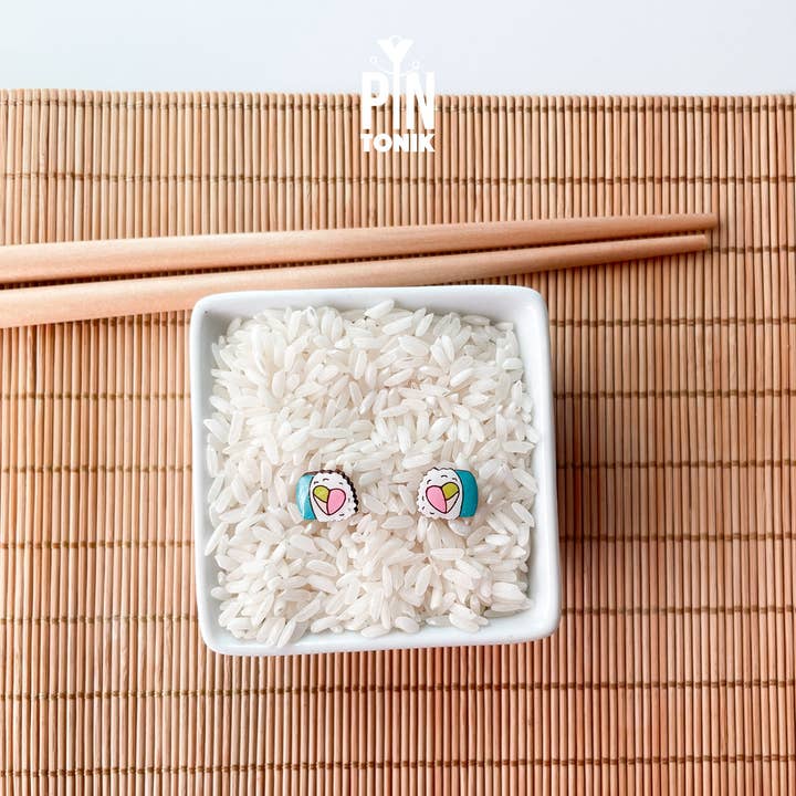 PinTonik - Wholesale Stud/Post Earrings - Quirky Sushi Stud Earrings - Wooden Food Jewelry3