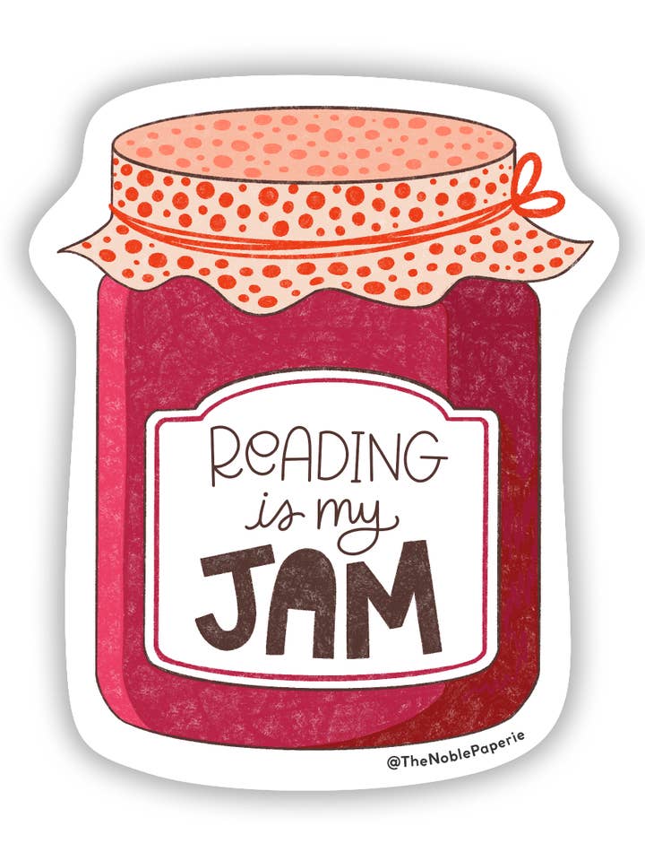 Adhesivo Reading Is My Jam | Book Lover Bookish Bookshop para venta al por mayor de The Noble Paperie