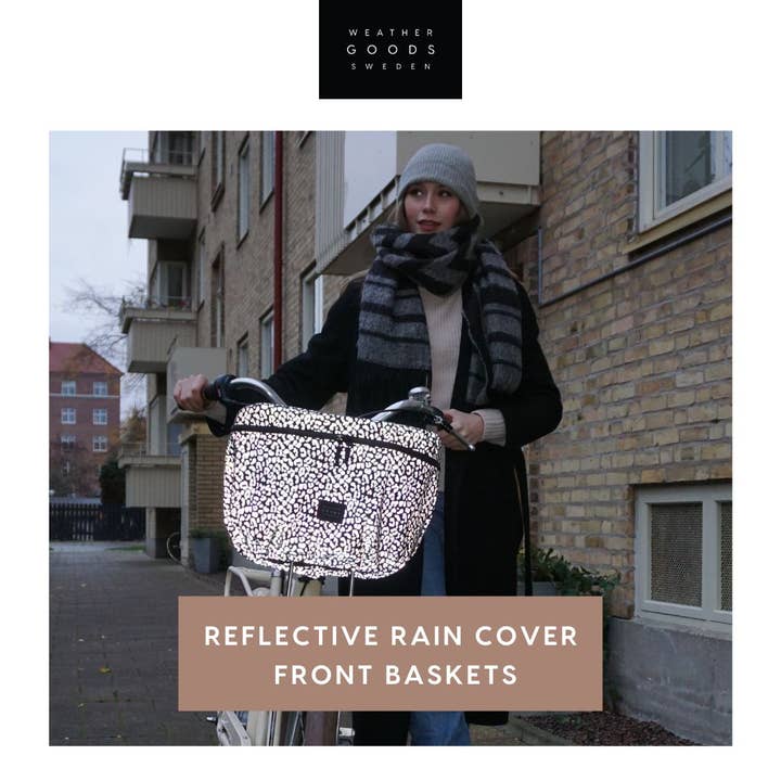Weather Goods Sweden - Wholesale Biking Accessories - Luna Reflective & Waterproof Bike Basket Cover Front Dot3