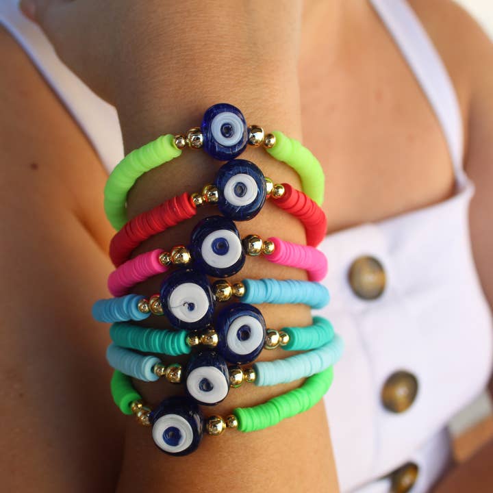 Heishi Evil Eye Armbånd for engroshandel hos Creating Journey