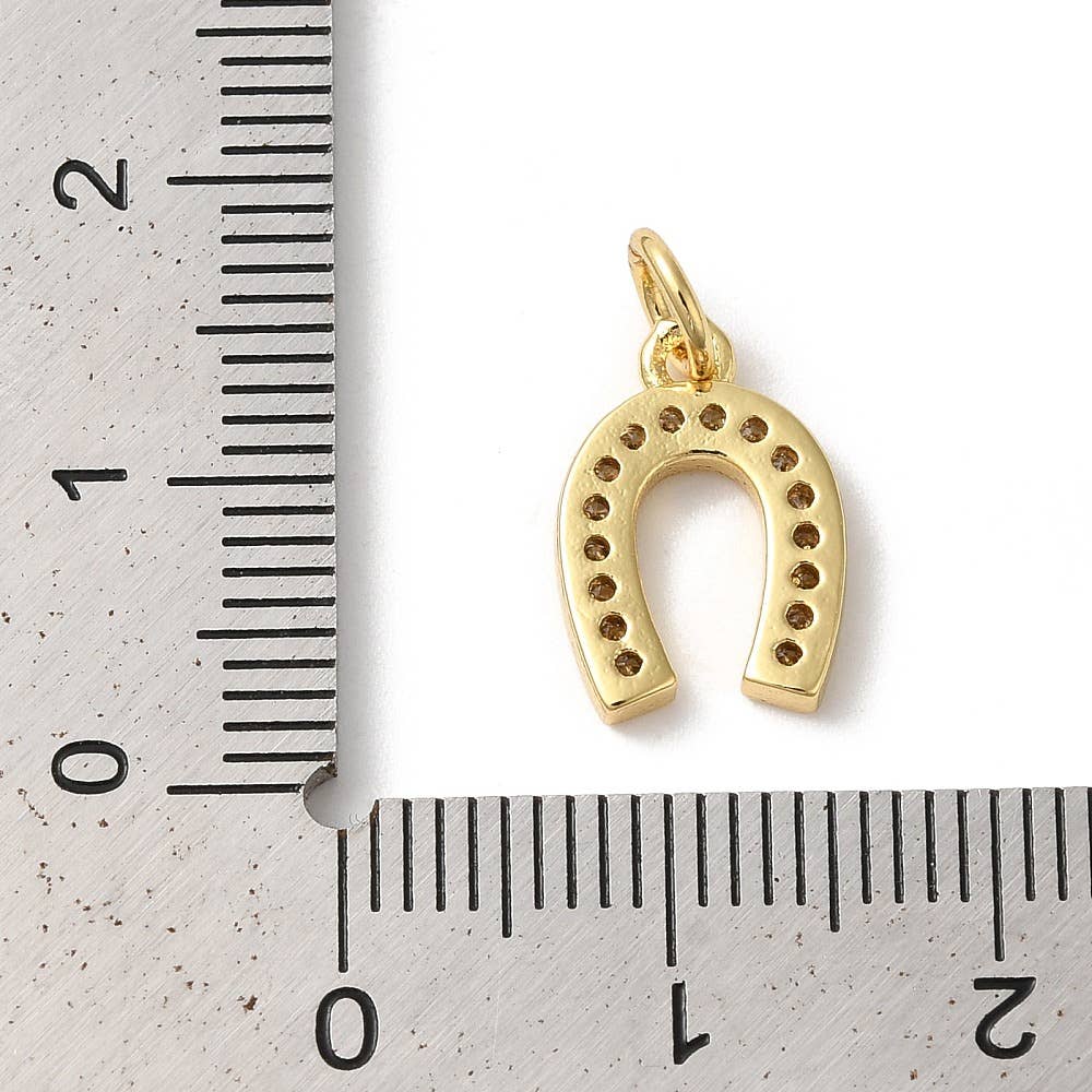 Love, Paige Designs - Wholesale Individual Charm/Pendant - 18k Gold Plated Brass Horseshoe Charm2
