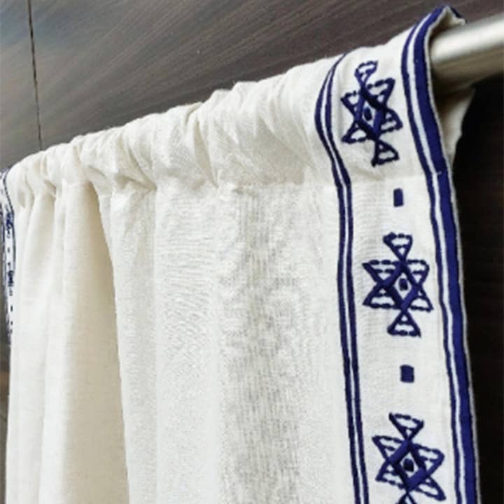 Boho Embroidered Linen Curtain And Drapes for wholesale by Amore Beauté