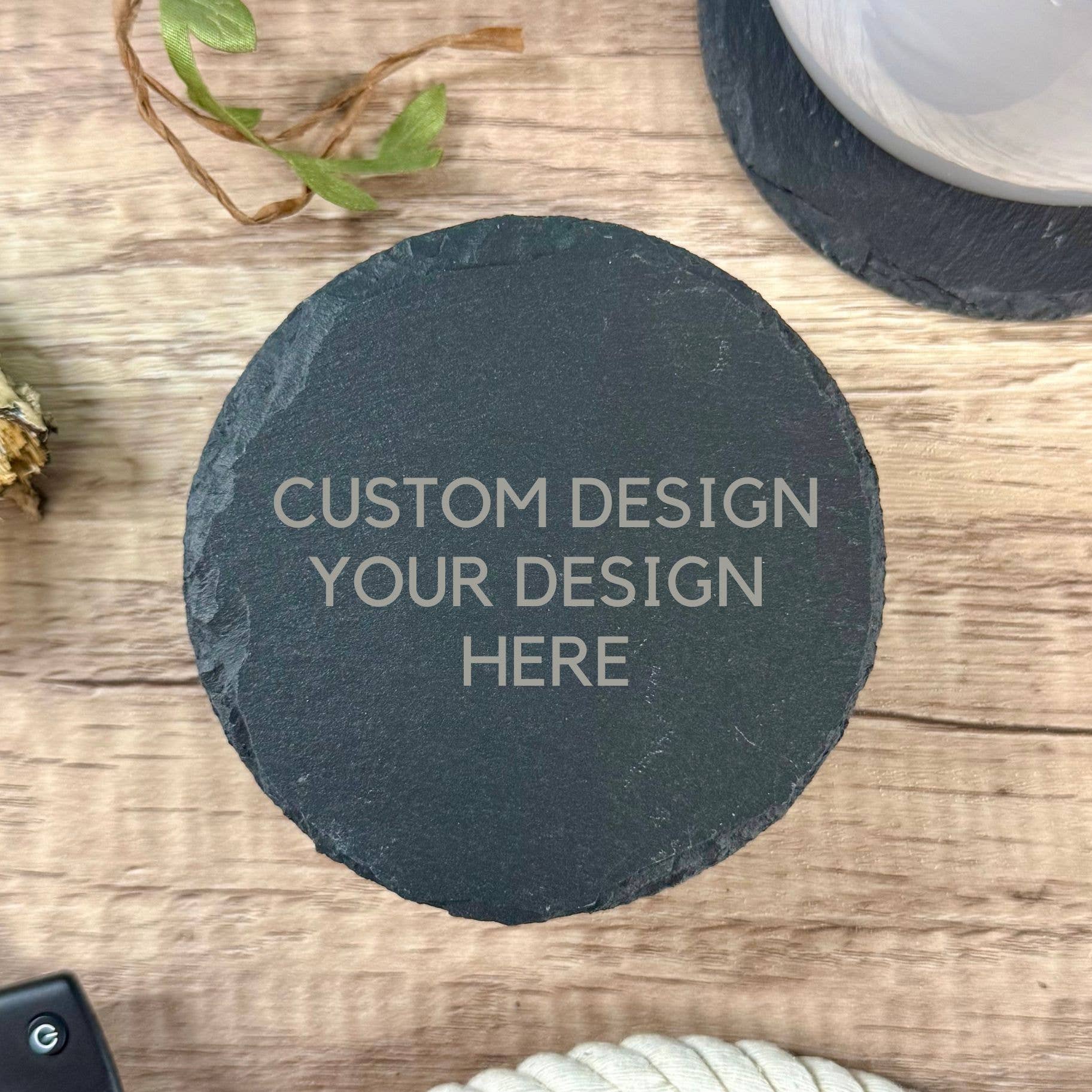 Mermaid of Hilton Head - Wholesale Coasters - Custom Logo Text Slate Coasters Personalized Square & Round1