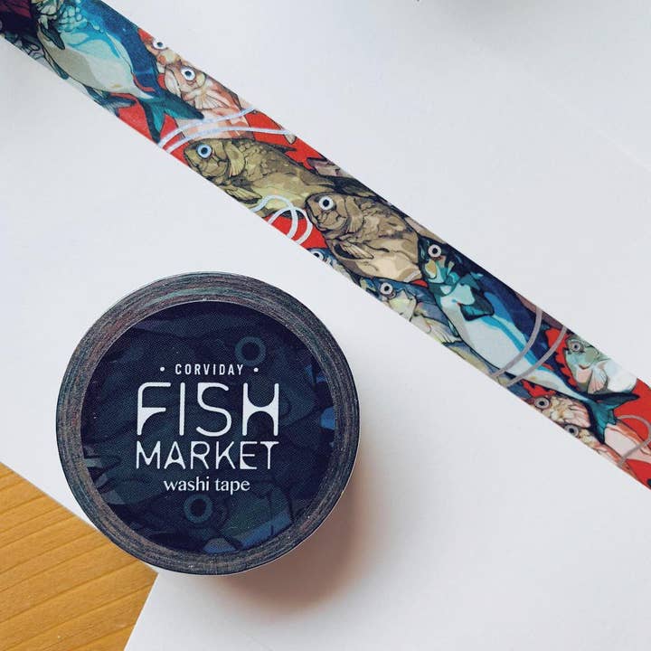 "FISH MARKET" Holographic Washi Tape (BACKORDER) for wholesale by CORVIDAY