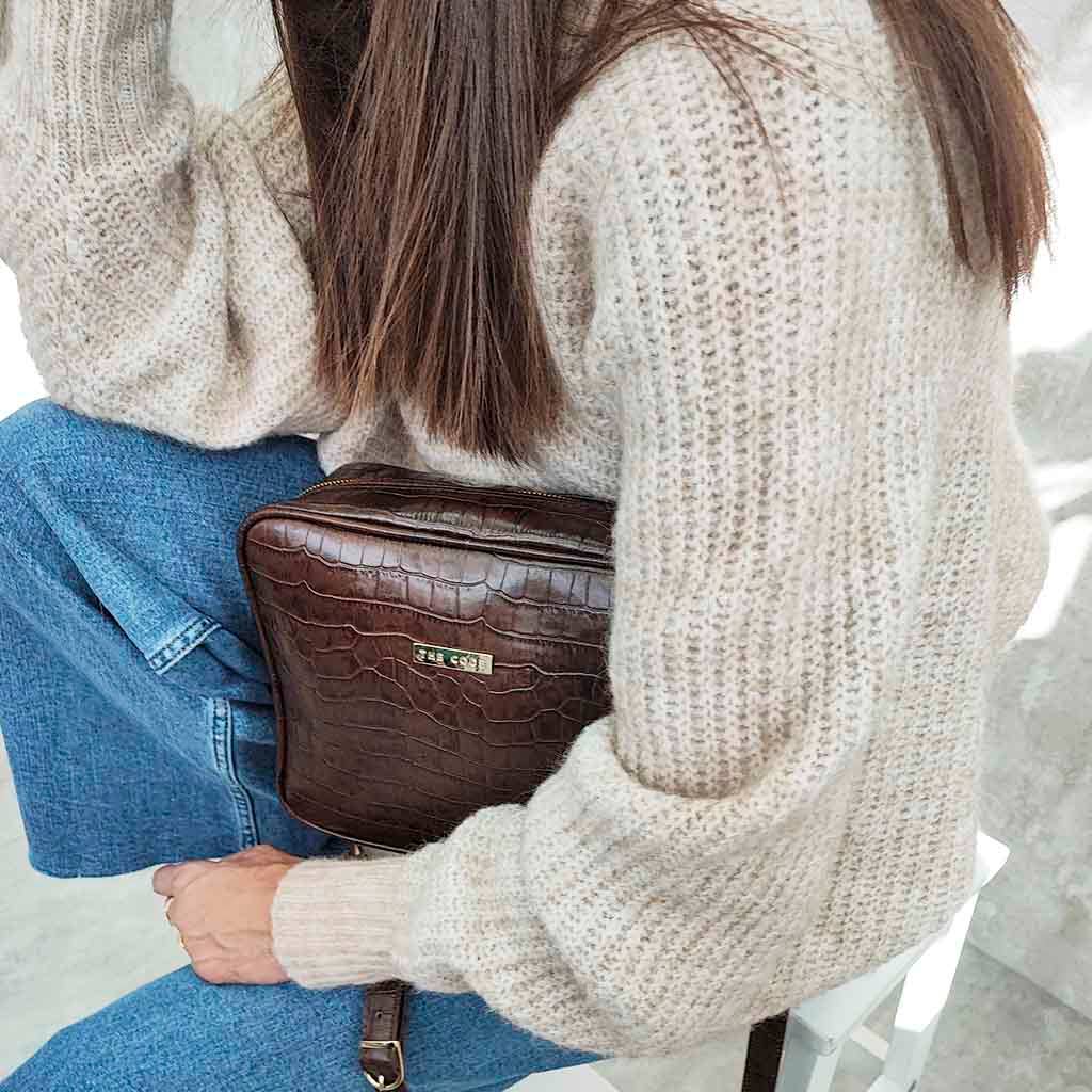 THE CODE - Venta al por mayor Bolso con correa - Mujer - Bandolera Charlotte chocolate5