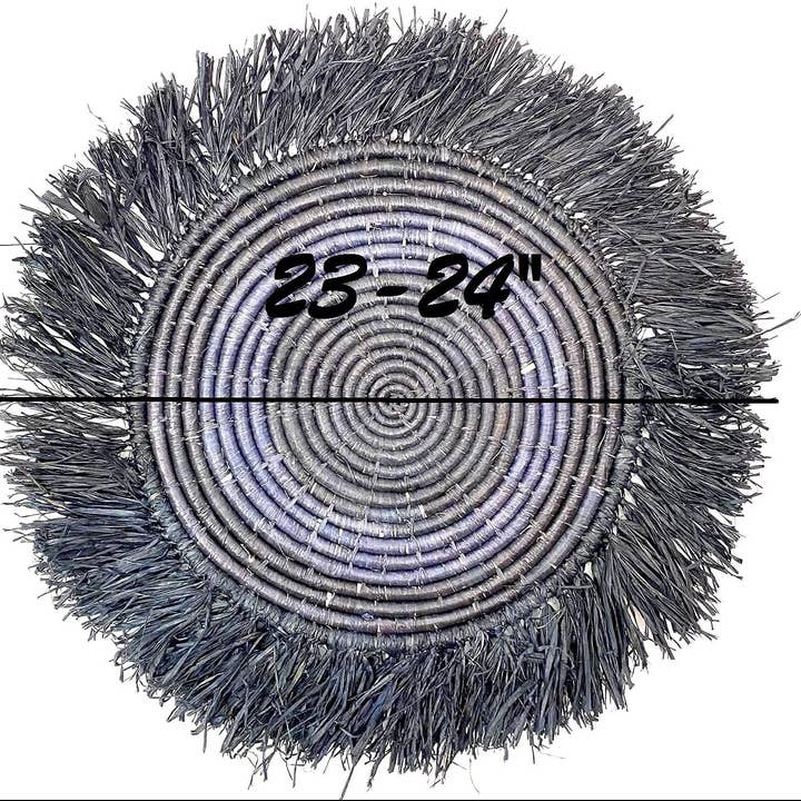 Wildflower by hu hands - Wholesale Wall Accent - 23-24" Handmade Fringed Wall Hanging Raffia Sweet Grass2