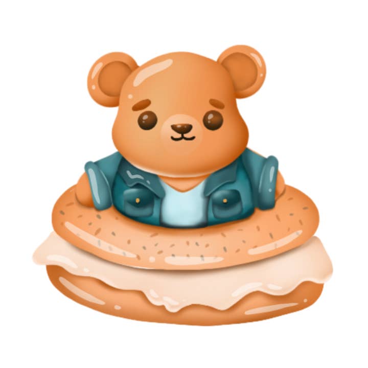 New York City Bagel Bear Sticker; Food Sticker for wholesale by DoodlesbyIndy