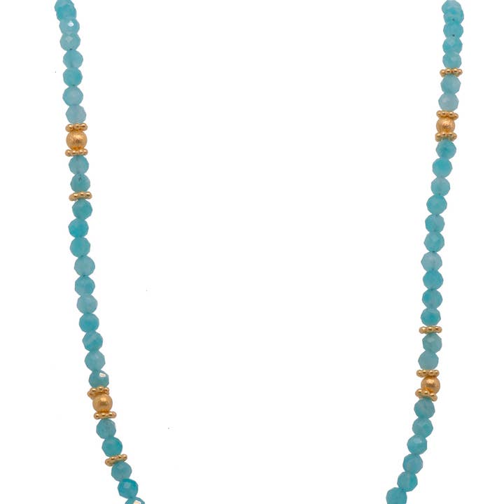 Collier Amazonite 3 mm en or vermeil 24 carats issu du commerce équitable pour la vente par Joyla Jewelry