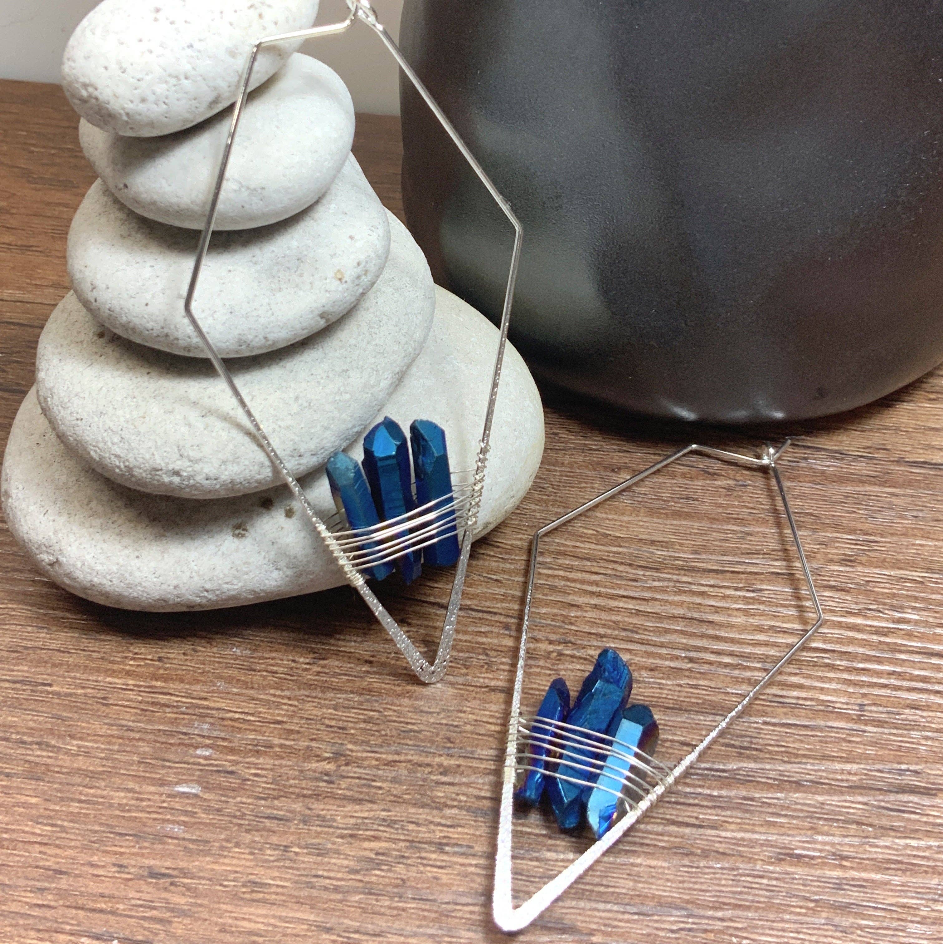 Peace Love Bling - Wholesale Dangle Earrings - Ray of Light Titanium Crystal Earrings5