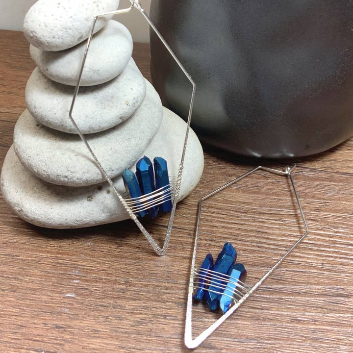 Peace Love Bling - Wholesale Dangle Earrings - Ray of Light Titanium Crystal Earrings5