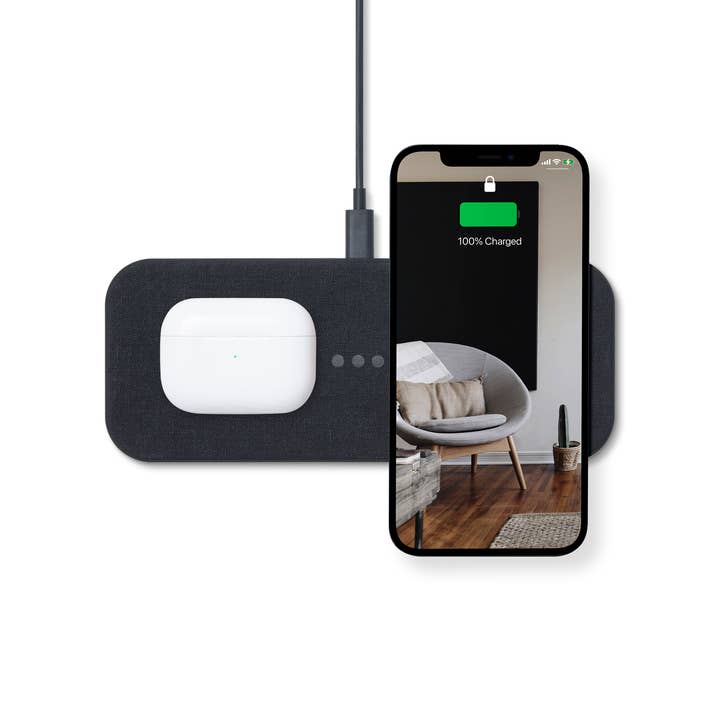 Courant - Wholesale Charging Dock - CATCH:2 - Essentials Linen Wireless Charger - Dual Charging