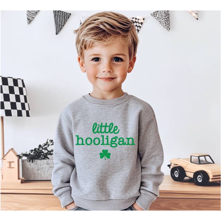 Little Hooligan St. Patrick's Sweatshirt Kids for wholesale by Bump & Beyond Designs