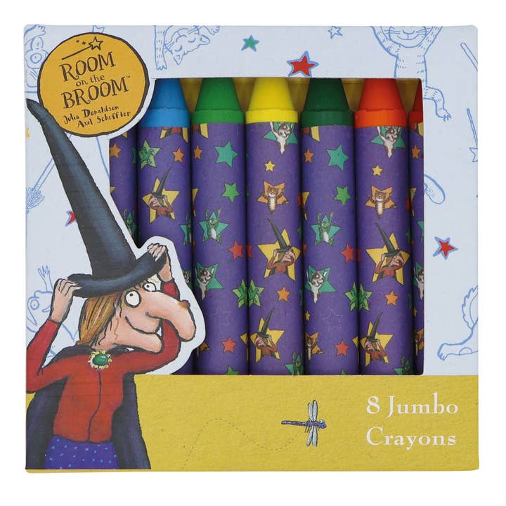 Room On The Broom Set of 8 Jumbo Crayons for Children for wholesale by Robert Frederick Ltd