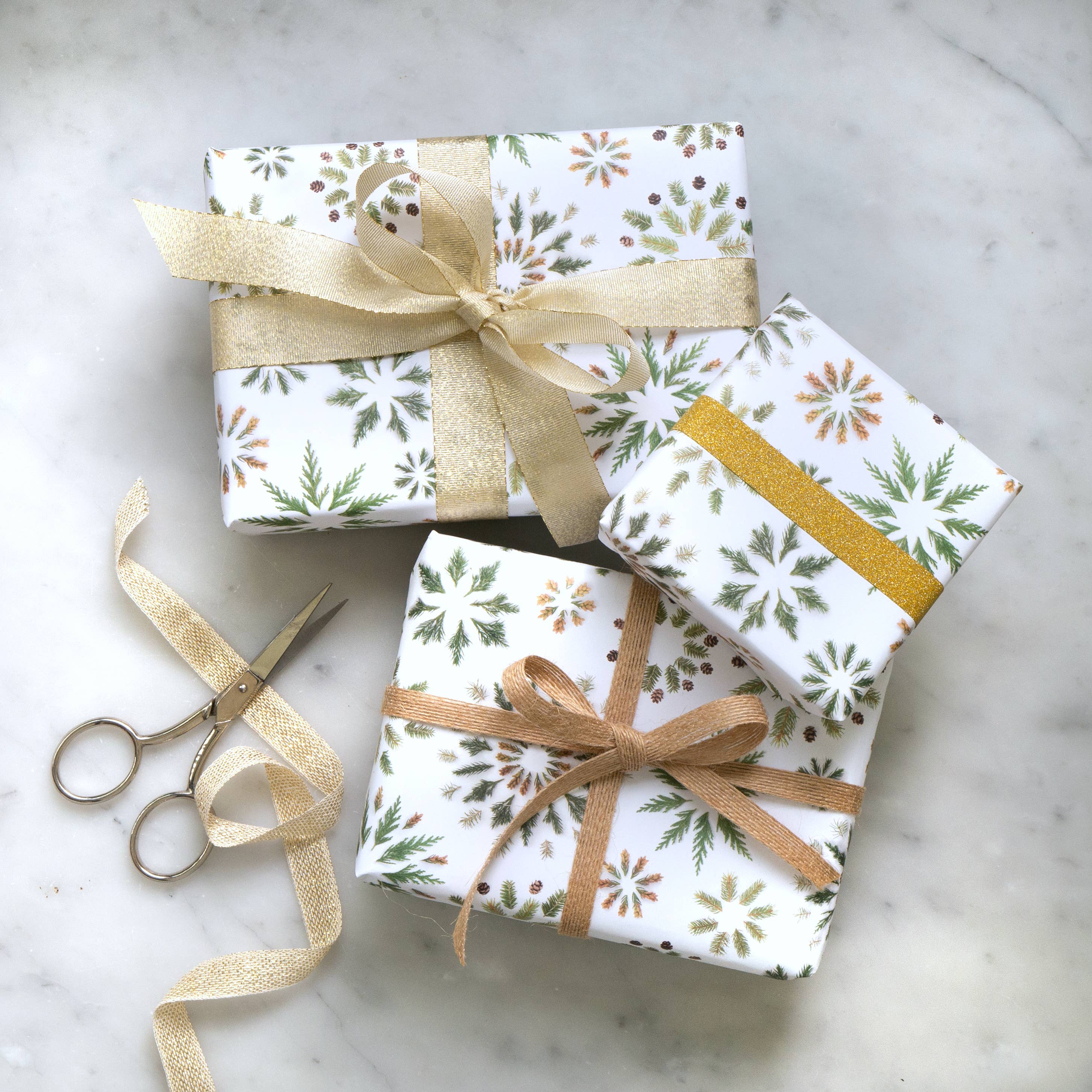 Bottle Branch - Wholesale Flat Wrap - Gift Wrap - evergreens stars2