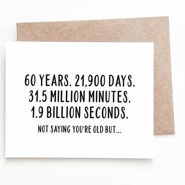 Carte d'anniversaire pour 60e anniversaire pour la vente par Nine Two Design