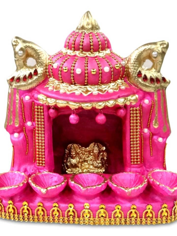 DIWALI PUJA HATDI in leuchtendem Pink für den Großhandel von Ancientveda