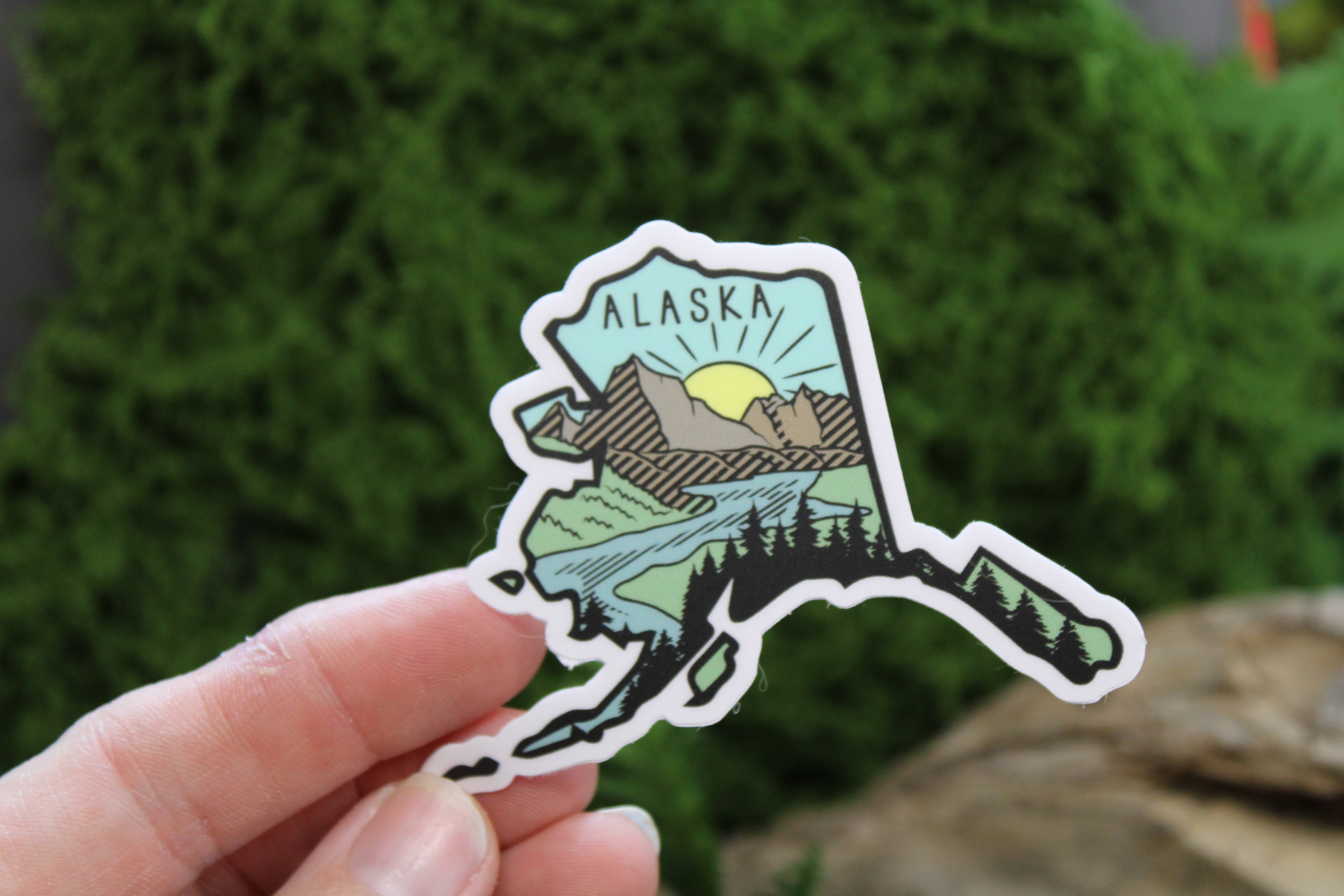 National Parks and Beyond - Wholesale Sticker - Alaska State Checklist 3” Vinyl Sticker1