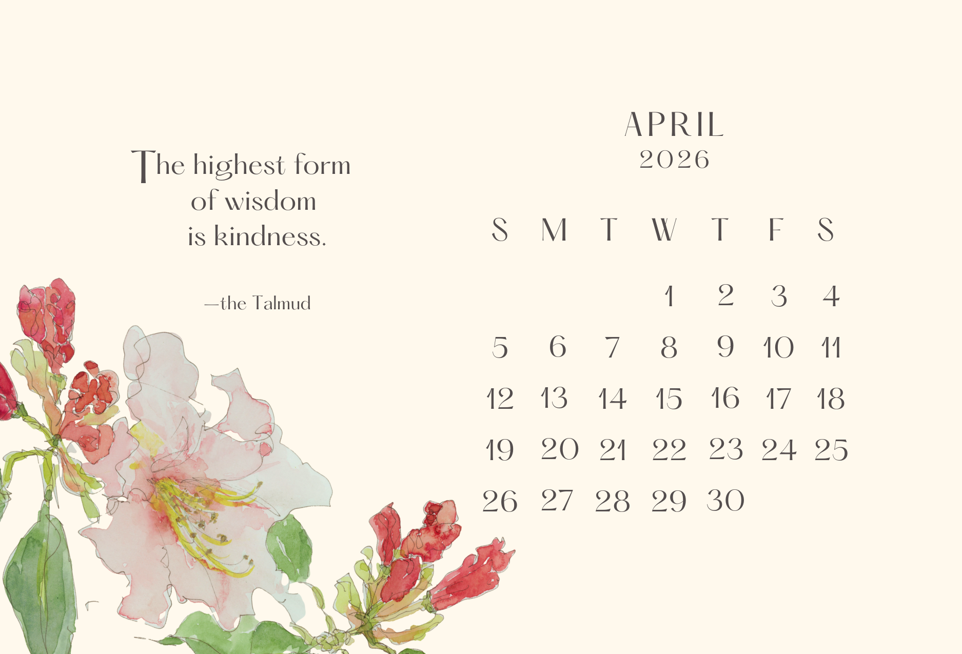 Leafy Lexicon - Wholesale Calendar - Little desktop calendar (with wooden display stand)5