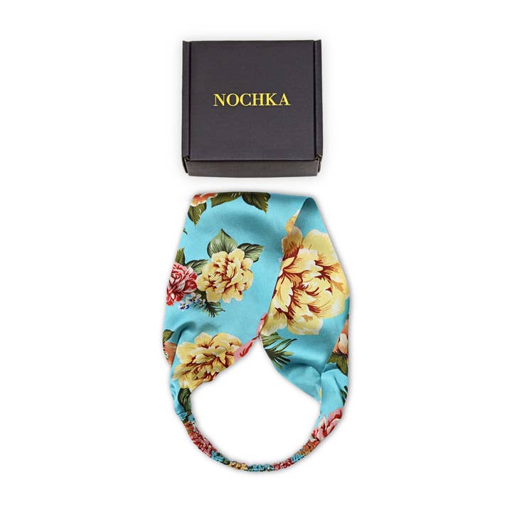 Bandeau en soie pure à motif floral vintage pour la vente par Nochka