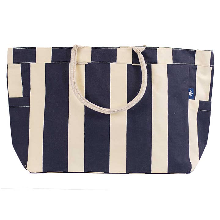 Bolso Cabana Stripe Durham, color natural/azul marino, 17,5 x 13,5 x 6 para venta al por mayor de The Royal Standard