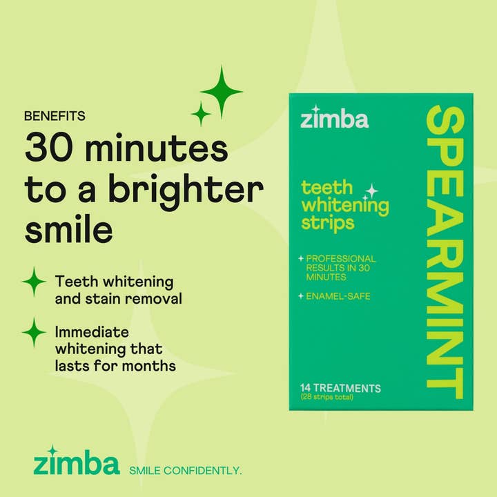Zimba Whitening - Wholesale Teeth Whitener - Spearmint Teeth Whitening Strips1