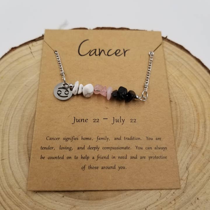 CHAKRA JEWELRY - Wholesale Pendant/Charm Necklace - Natural Stone Handwoven Constellation Necklace with Card