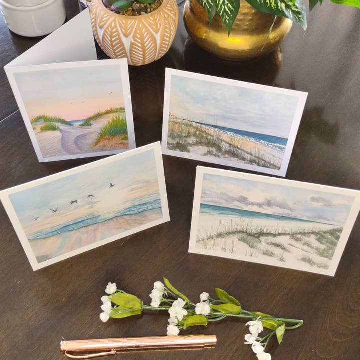 Kathryn Paul Fine Art - Wholesale Stationery/Notecard Set - Coastal Watercolor Notecard Set: Beach Scene Art Cards5