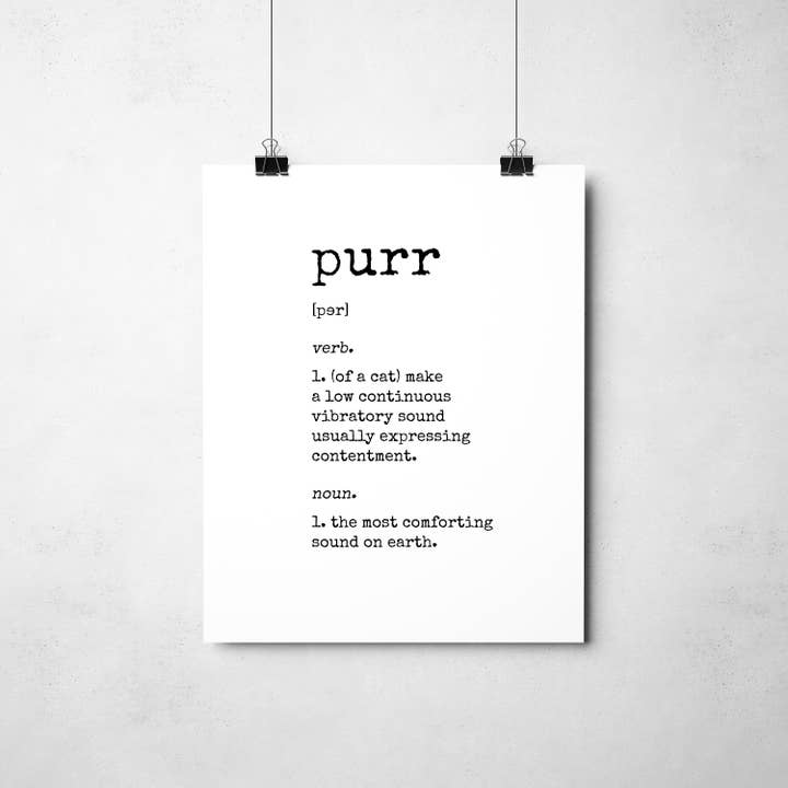 "Purr" Cat Art Print for wholesale by Kitties and Cabernet