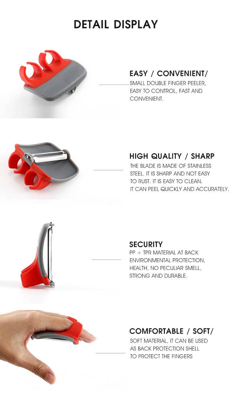 VIGOR - Wholesale Peeler - Handy Silicone Finger Grips Peeler for any Vegetables(10 Pac3