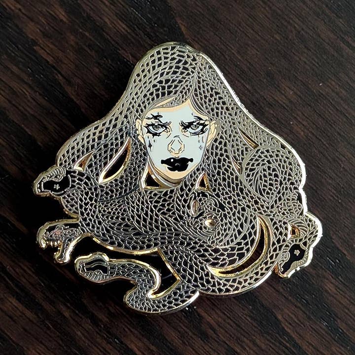 Medusa Head Enamel Pin by Amliv Sotomayor for wholesale by WitchesandPins