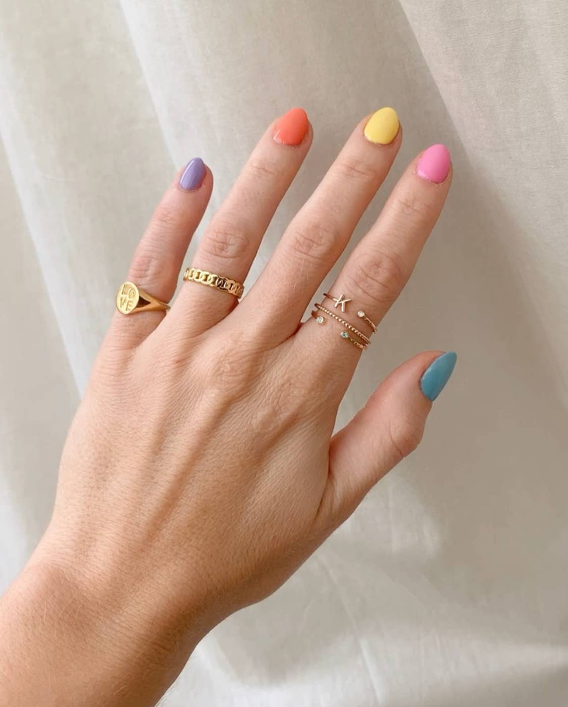 Katie Dean - Wholesale Band/Stacked Ring - 18K Gold Plated, Size 7 Initial Ring26