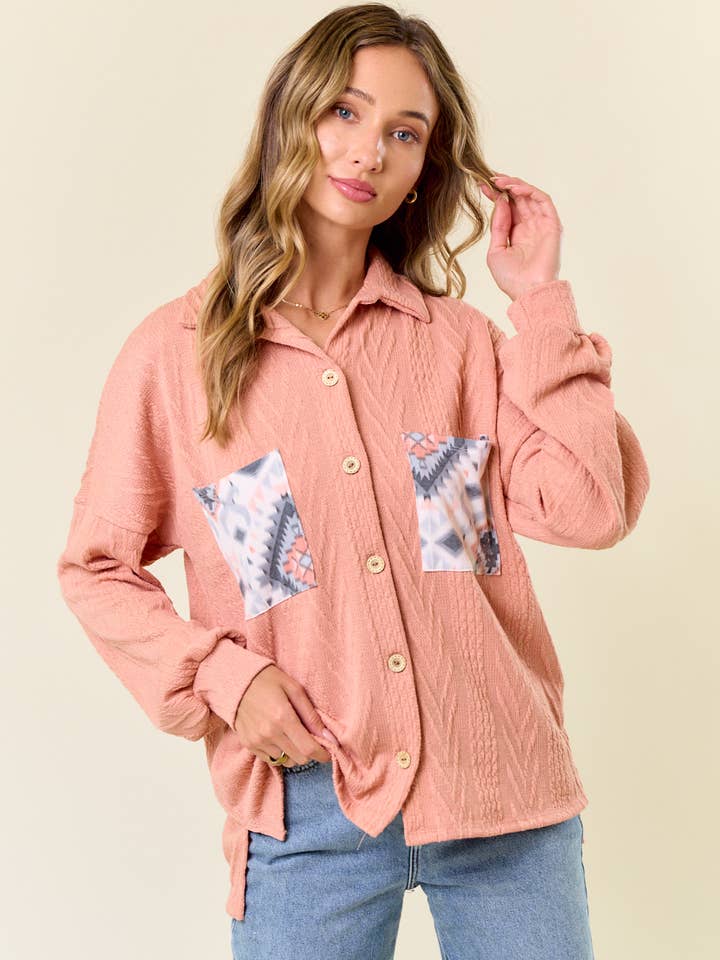 MST4194-We Go Together Shacket voor wholesale door Moonshot Clothing