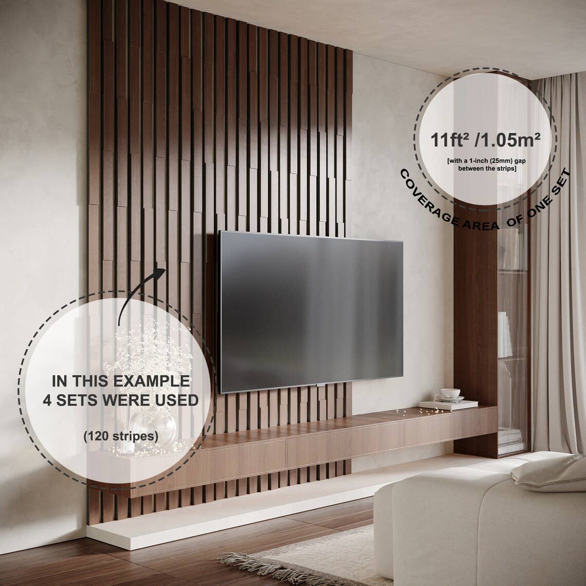 ATB-Sound sp. z o. o. - Wholesale Wall Accent - Acoustic Slat Wood Panels "Pluta-5" | 2" Strips | Wall Decor6