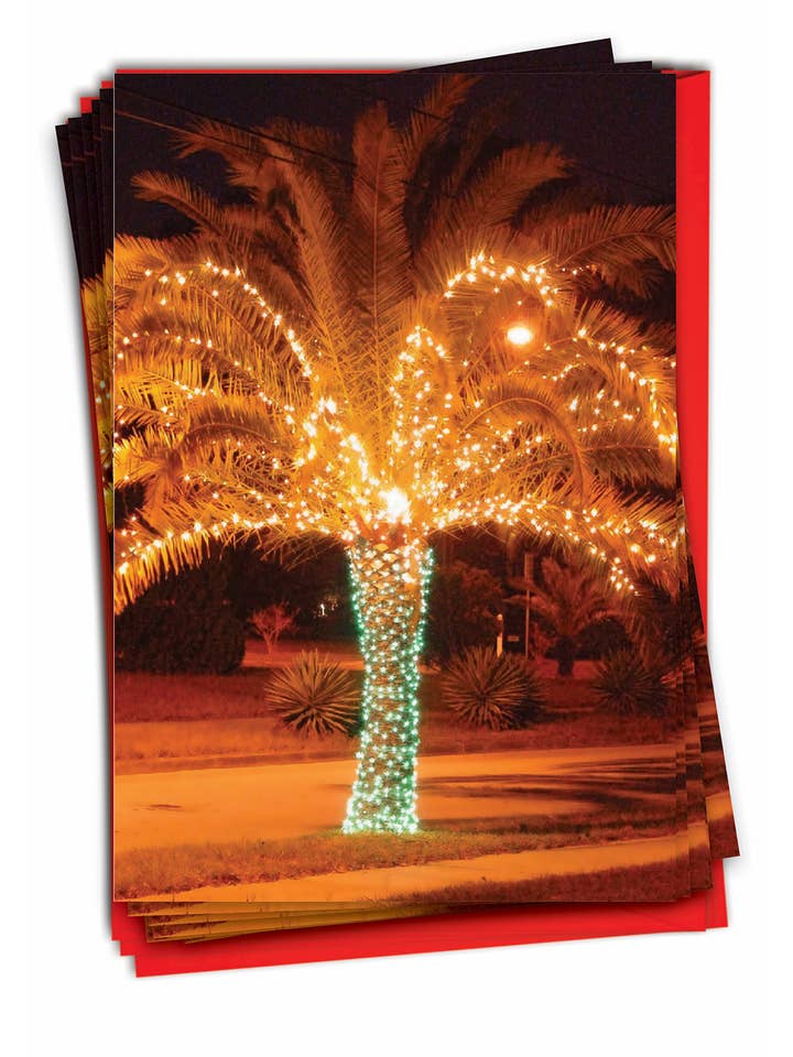 Boîte de 12 cartes de Noël - Holiday Palms pour la vente par NobleWorks