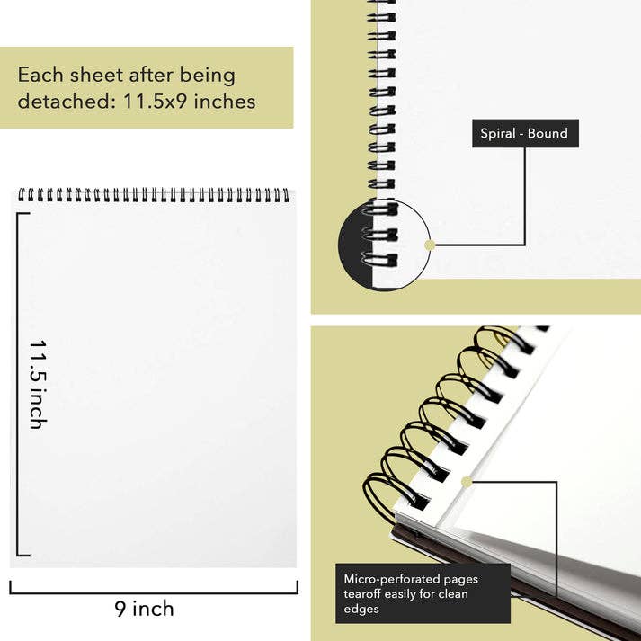 Three Leaf Products - Wholesale Sketchbook/Sketchpad - Three Leaf 9 X 12 Sketch Pad Spiral, 30 Ct. (Pack of 48)4