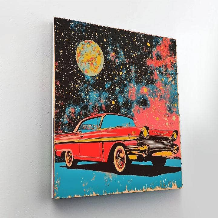 Artistry Rack - Venta al por mayor Kit de manualidades - Kit de pintura por números de vehículos vintage cósmicos inspirados en Andy Warhol - Hazlo tú mismo