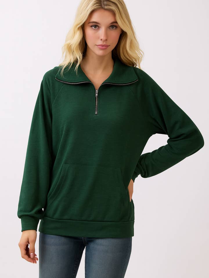 TL2113 Half Zip Mock Neck Pullover for wholesale by BOMBOM