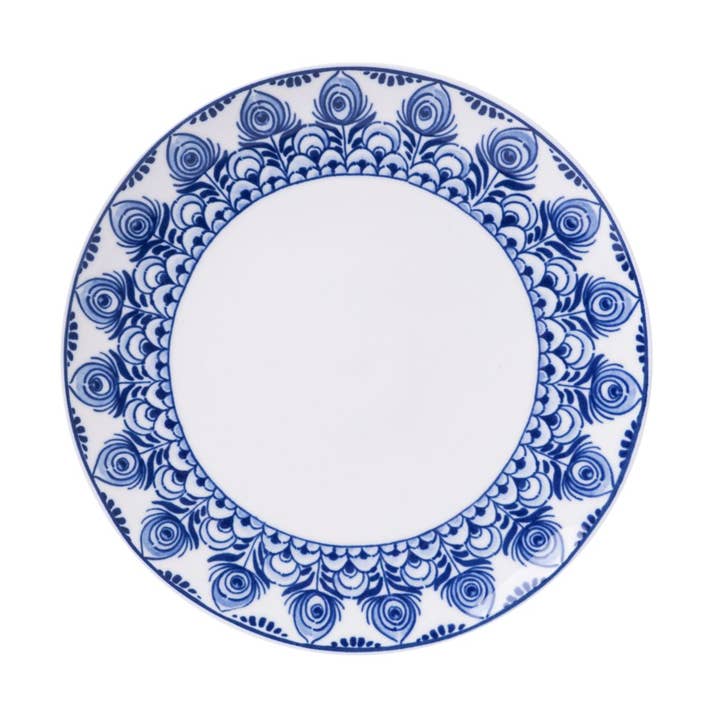 Cake Plate Peacock Blue for wholesale by Heinen Delfts Blauw