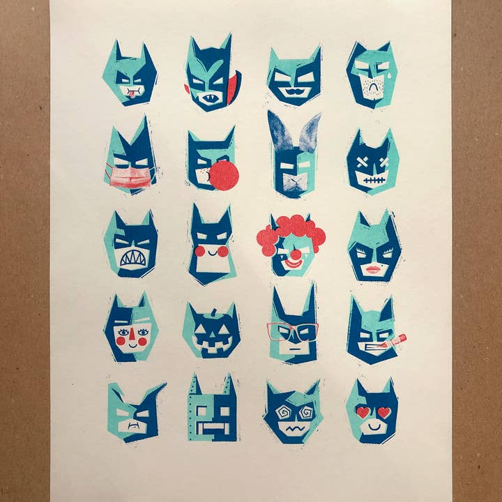 Bat-people print for wholesale by Anxious Microbe