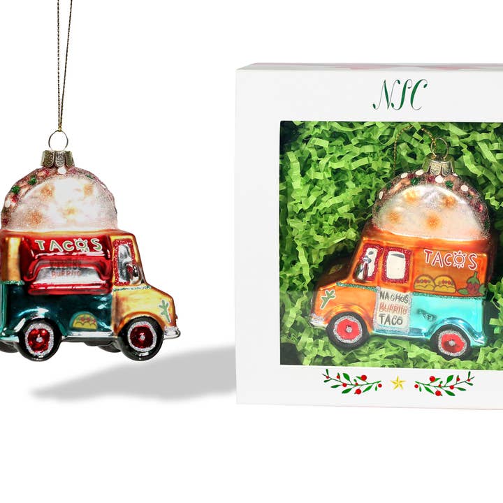 North Star Christmas | Taco Truck Glass Ornament for wholesale by North Star Christmas