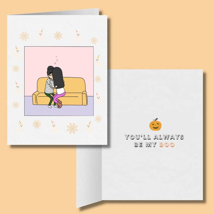 You'll Always Be My Boo | Tarjeta de felicitación de Halloween para lesbianas espeluznantes y románticas | Bonito regalo de Halloween LGBTQ | Relación sáfica | Pareja WLW para venta al por mayor de Sesame But Different