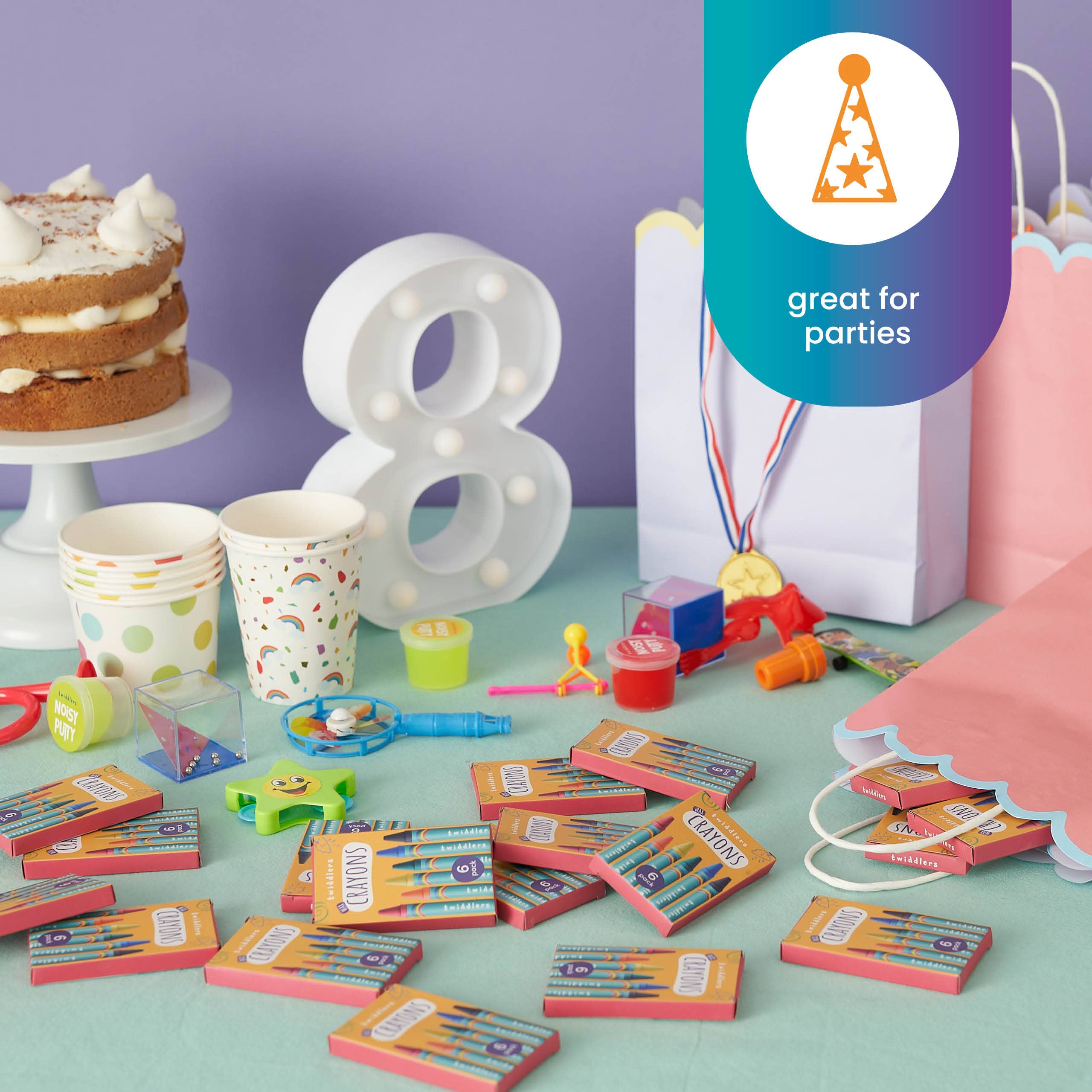 The Twiddlers - Vente Crayon – enfant et bébé - 50 boîtes de crayons de cire pour enfants, 6 crayons par boîte, X 300 3